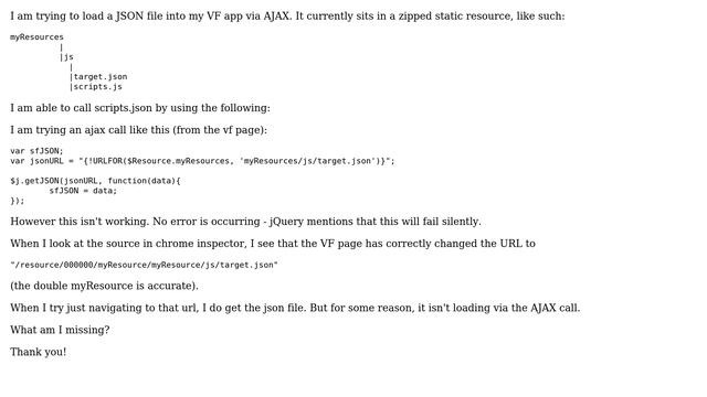 Salesforce: AJAX load JSON from static resource смотреть онлайн