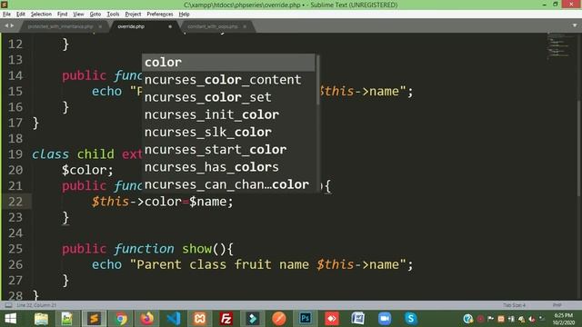 Method Overriding in PHP (Hindi) смотреть онлайн