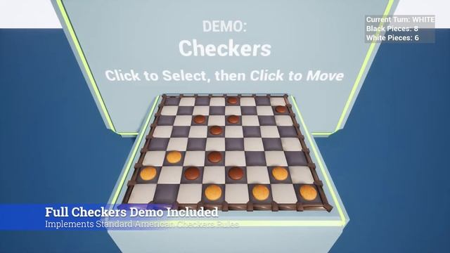Interactive Game Board plus Checkers - UE4 Asset смотреть онлайн