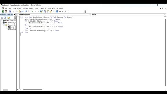 Hide Or Unhide A Command Button Based On Specified Cell Value With VBA Code смотреть онлайн
