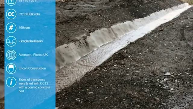 Concrete Canvas (CC) Ditch lining installation - Abercarn, UK смотреть онлайн
