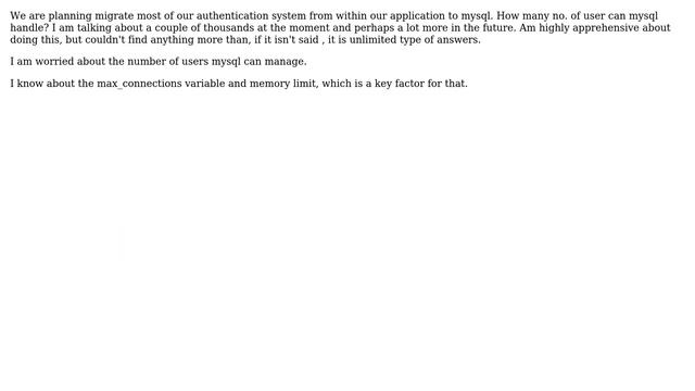 DevOps & SysAdmins: Mysql limit on the no of users? смотреть онлайн