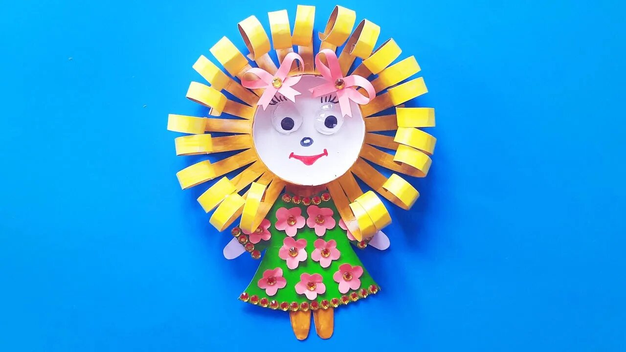 Девушка-весна из бумаги. Поделка на тему весна своими руками смотреть онлайн