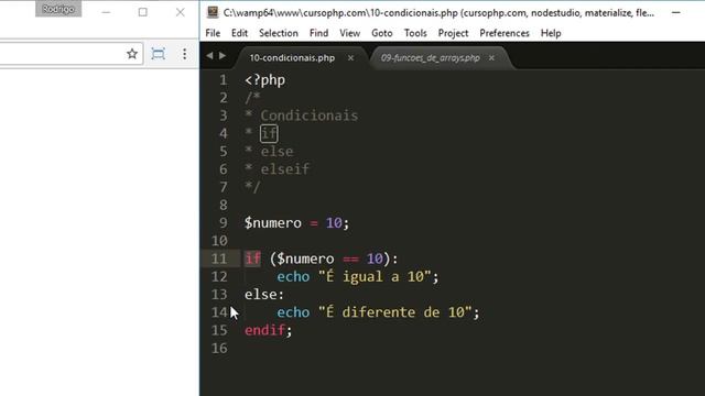 Curso de PHP 7 - Aula 19 - Condicionais (If / Else / Elseif) смотреть онлайн
