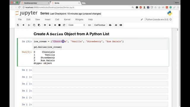 [2] Series - Create A Series Object from a Python List смотреть онлайн