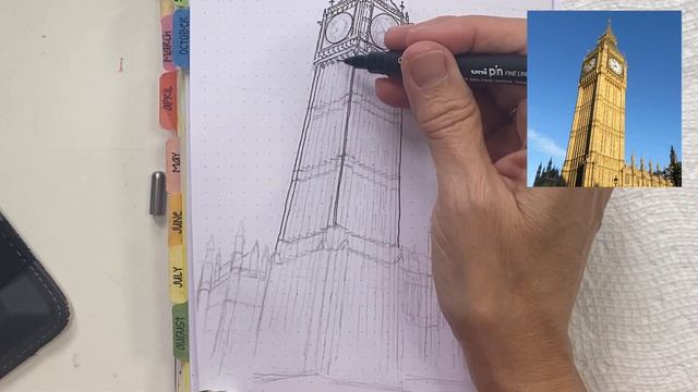 Urban Sketching in London - Watercolor, pen and ink drawing смотреть онлайн