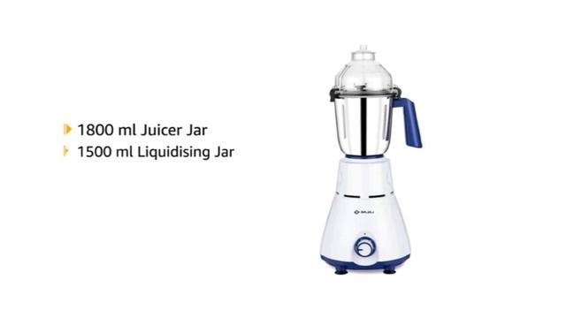 Bajaj Rex 750W Mixer Grinder with Nutri Pro Feature, 4 Jars, White | Kitchenmela.in смотреть онлайн