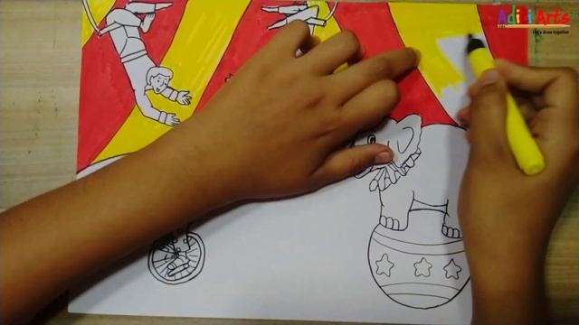 How to draw Circus | Circus Drawing | Circus Joker Drawing | Circus Animal Drawing смотреть онлайн