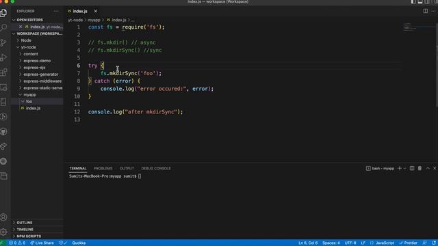 NodeJS Tutorial: FileSystem- Create Directory | Create directory using FS module | mkdir & mkdirSyn смотреть онлайн
