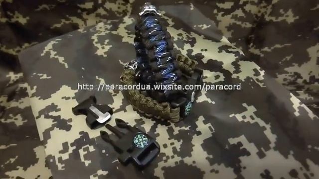 Браслет выживания с бусиной. Обзор плетения браслета "Кобра" (Paracord 550). смотреть онлайн