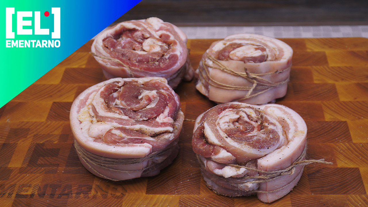 Мясной рулет из свиной грудинки Рулеты из свинины смотреть онлайн