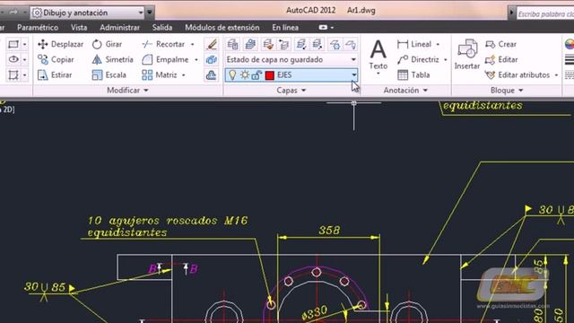 22.1-c Autocad 2013. Creación de Capas. смотреть онлайн