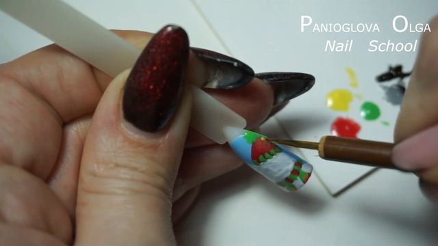 ЗИМНИЙ дизайн ногтей 2022 рисуем мишку на ногтях. смотреть онлайн