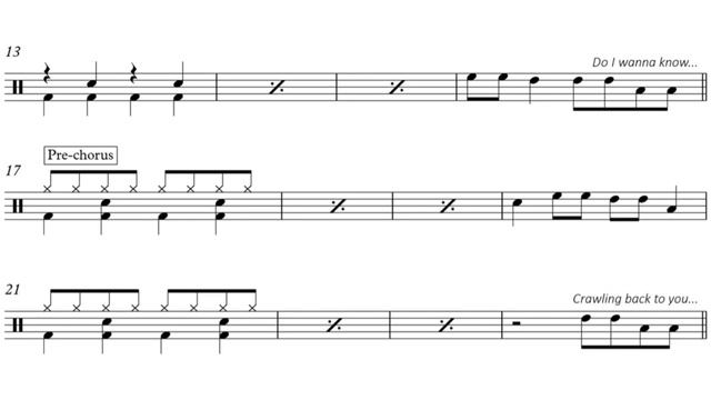 Trinity Rock and Pop Drums Initial - Do I Wanna Know? (Demo, With Click & Without Click) Notes Vide смотреть онлайн