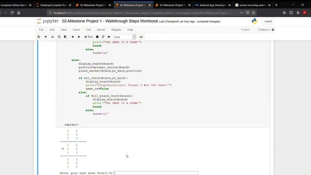 Milestone Project 1-Tic Tac Toe Game using Python Functions смотреть онлайн