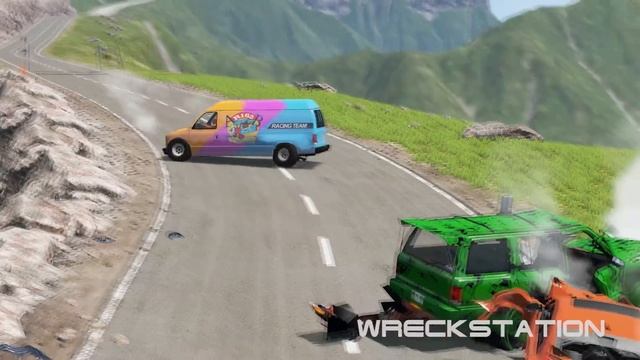 Police Spike Strip Crashes #28 - Beamng drive смотреть онлайн