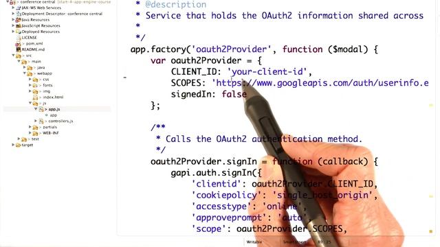 Configuring WEB_CLIENT_ID - Developing Scalable Apps with Java смотреть онлайн