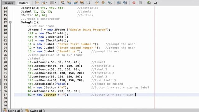 Java Tutorial Series - ( Swing 4) - JFrame, JButton, JLabel, JTextField with event handling смотреть онлайн