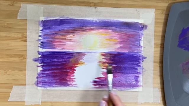 Как нарисовать море, пальму и закат ?| Простой рисунок для начинающих•How to paint sunset and see смотреть онлайн