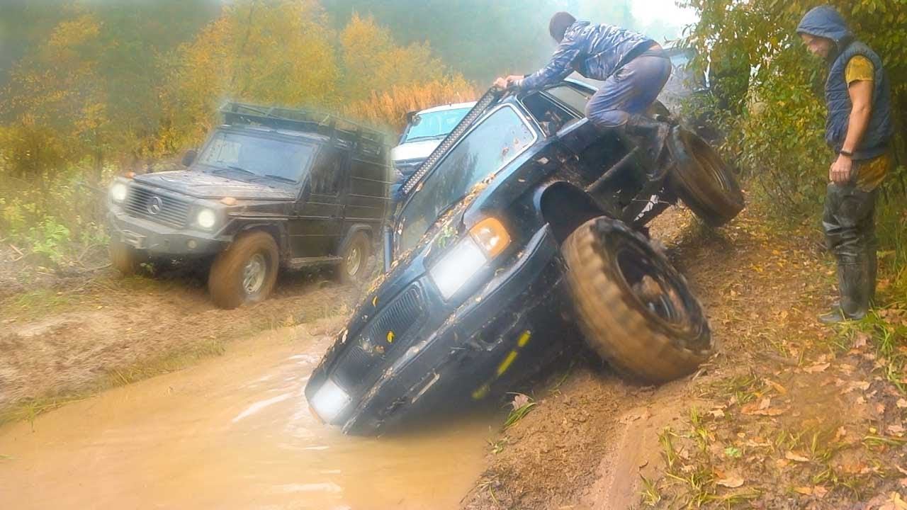 Волга 4х4 заруба с Геликом и Легендой СССР Газ 69 оффроад грузовик не ожидал такого на бездорожье смотреть онлайн