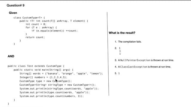 Q9 Java 11 Certification Practice Question Explanation 1z0-819 смотреть онлайн
