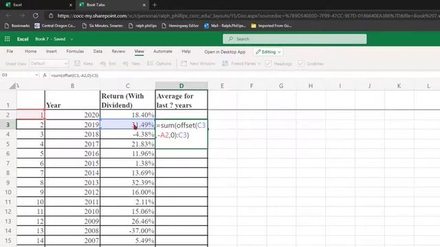 Use the OFFSET Function in Excel to Calculate Average Annual Returns for S&P 500 Over 50 Years смотреть онлайн