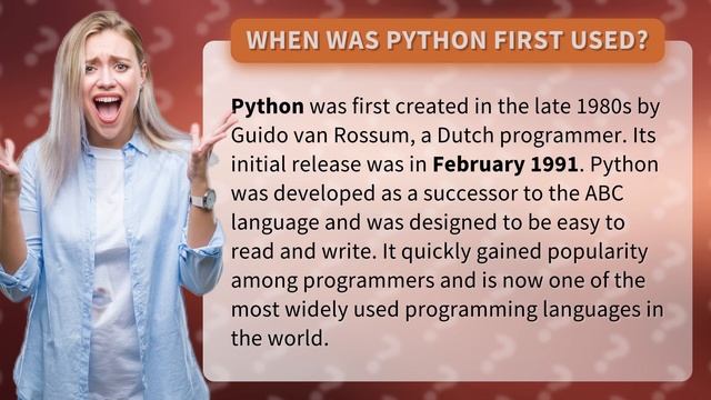 When was Python first used? смотреть онлайн