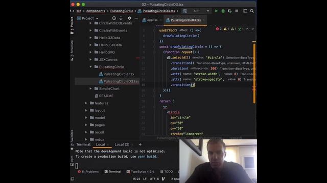 Integrating d3.js with React - Animating Graphics with d3 смотреть онлайн