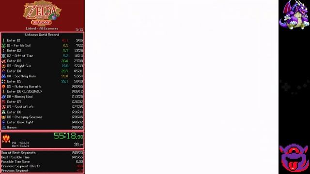 [old] The legend of Zelda : Oracle of Seasons - Linked% all Essences Speedrun in 1:45:48 смотреть онлайн
