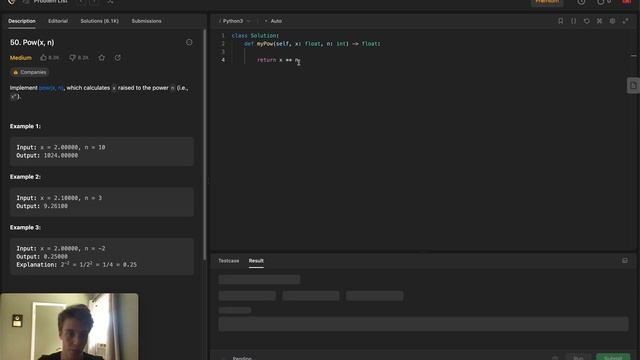 Pow(x, n) | # 50 Leetcode | Python3 смотреть онлайн