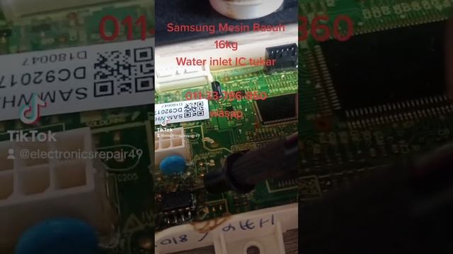 Samsung Inverter Water Inlet IC Tukar #pcb #repair #washing #inverter #viral