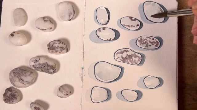 Sketching Tiny Pebbles In Ink & Watercolour - Probably Should Have Used Pencil! смотреть онлайн