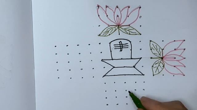 Shivaratri Special Shiva and Lotus Rangoli With 13 Dots смотреть онлайн