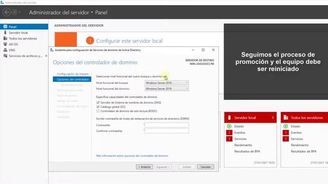 ?? CREAR DOMINIO e INSTALAR y CONFIGURAR ACTIVE DIRECTORY en Windows server 2022 смотреть онлайн