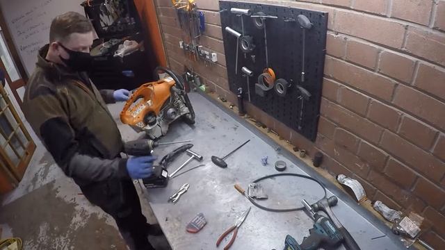 Stihl TS420 Cut-off Saw Service Proceedure смотреть онлайн