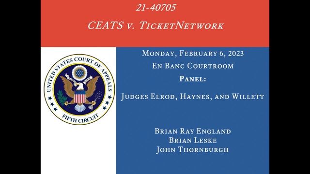 21-40705 CEATS v. TicketNetwork, February 6, 2023 смотреть онлайн