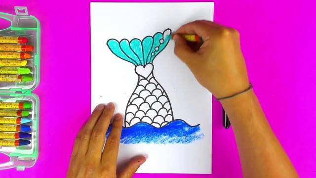 Русалка / Как нарисовать хвост Русалки - уроки рисования для детей смотреть онлайн