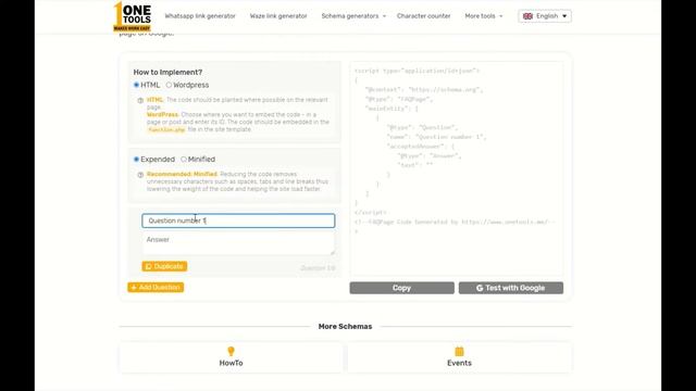 FAQ schema generator by ONE Tools смотреть онлайн