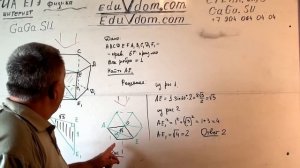 Стереометрия. ЕГЭ. В правильной шестиугольной призме найти расстояние между точками