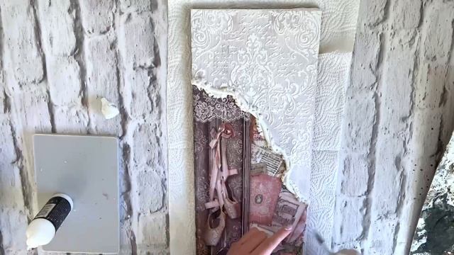 ?Decoupage Tutorial Vintage Romantic Panel?Декупаж мастеркласс Винтажная панель картина?Mixmedia?DI
