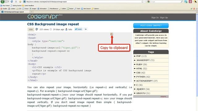 CSS: CSS Background Image Repeat смотреть онлайн