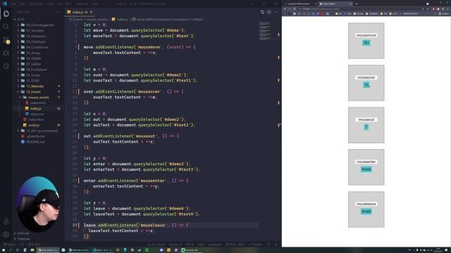 JavaScript Crash Course - 12_01 Mouse events смотреть онлайн