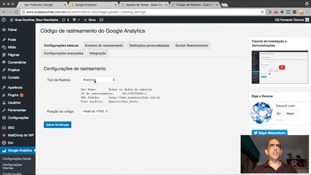 Como Configurar e Instalar o código do Google Analytics no site Wordpress смотреть онлайн