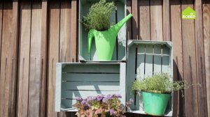 Садовые полки из деревянных ящиков. Оригинальная идея использования ящиков от фруктов