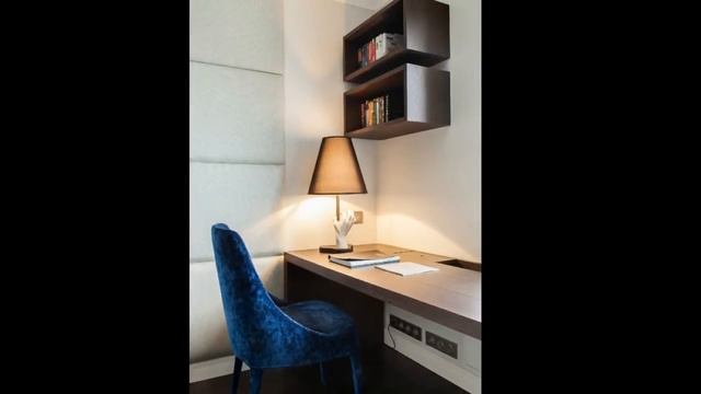 Дизайн спальни 13 кв. м с рабочей зоной. Дизайн маленькой спальни. смотреть онлайн