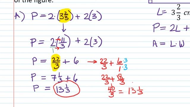 Find Area and Perimeter of Rectangle with Fractions by Hand and on TI30XIIS Calculator смотреть онлайн