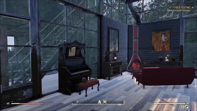 Fallout 76 - Camp Tour #1 - Modern Industrial Farmhouse With Shelter Aquarium