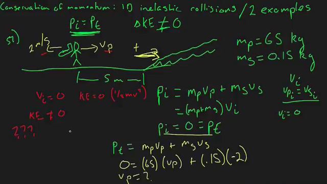 Momentum cons of momentum 1d inelastic example MB (vid 51) смотреть онлайн