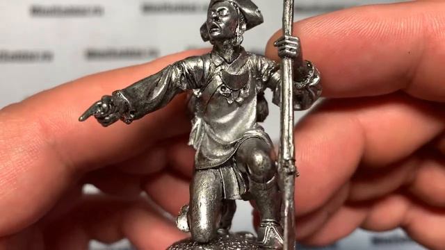 Оловянный солдатик индеец племени Ирокезов 54 мм смотреть онлайн