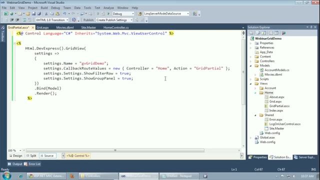 DevExpress Webinars - MVC GridView Extension смотреть онлайн